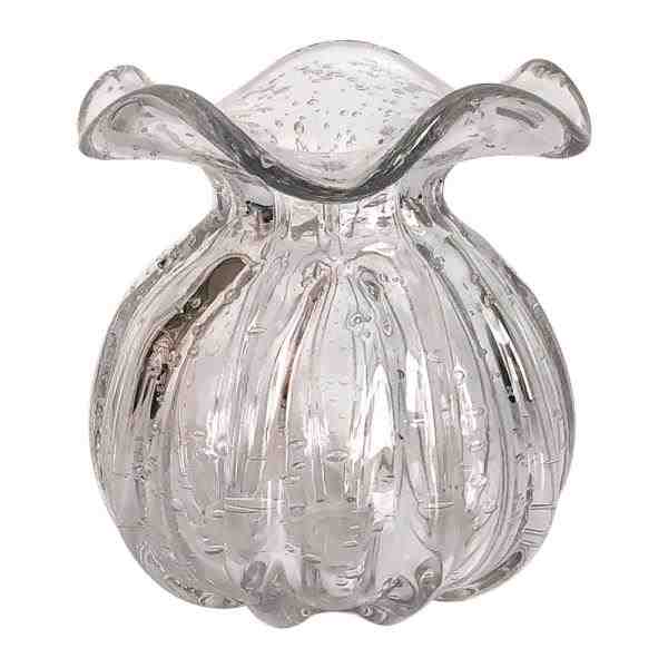 VASO DE VIDRO TRANSP MURANO 11,5X13CM