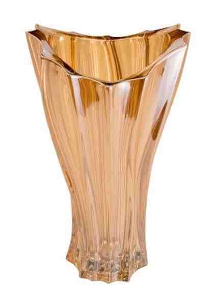 VASO CRISTAL PARADISE AMBAR METALIZ. 19X31CM