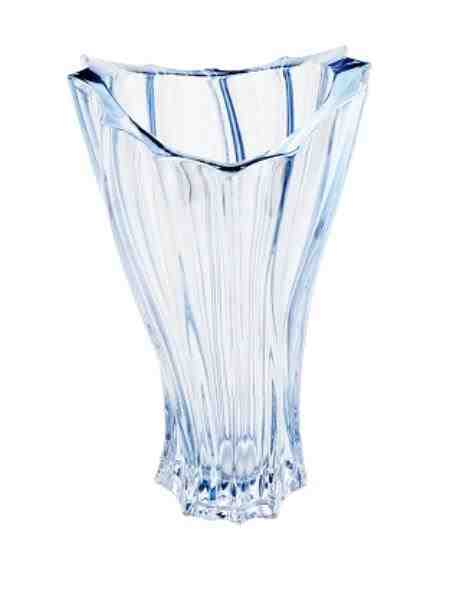 VASO CRISTAL PARADISE AZUL METALIZ. 19X31CM