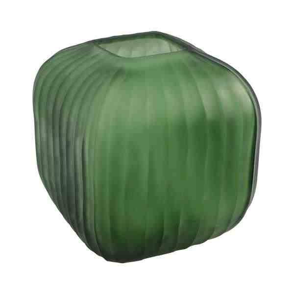VASO DE VIDRO FOSCO VERDE