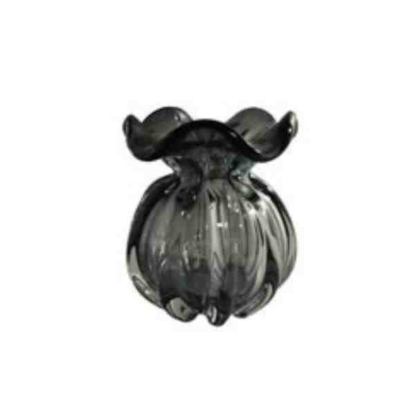 VASO DE VIDRO ITALY CINZA 11,5X13CM