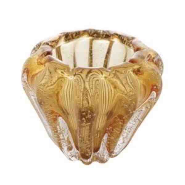 VASO DE VIDRO ITALY AMBAR 16X14CM