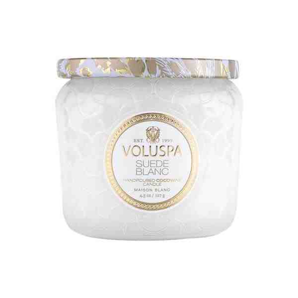 VELA POTE VIDRO +35H SUEDE BLANC