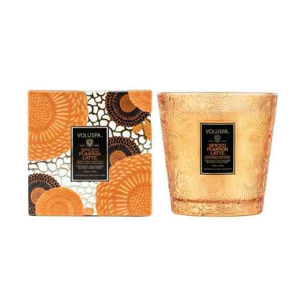 VELA VASO TRABALHADO 2 PAVIOS 60H SPICED PUMPKIN LATTE