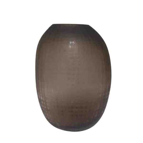 VASO DE VIDRO COM TEXTURA MARROM 15CM X 19,5CM