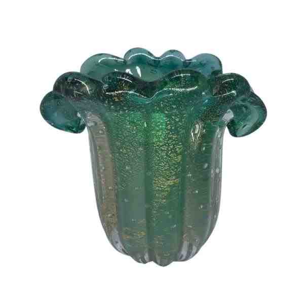 VASO LEQUE PP DEGRADE VERDE PETROLEO C/ OURO