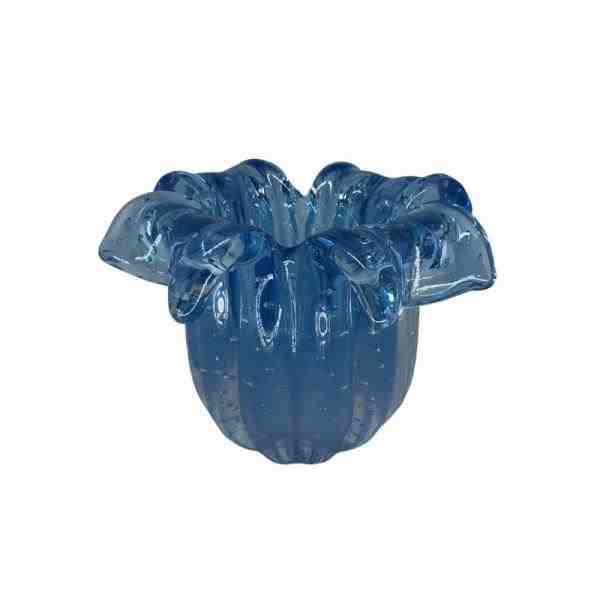 VASO FIORI M DEGRADE AZUL ACQUA C/ OURO