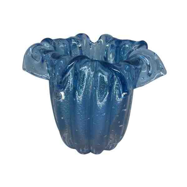 VASO FIORI G DEGRADE AZUL ACQUA C/ OURO