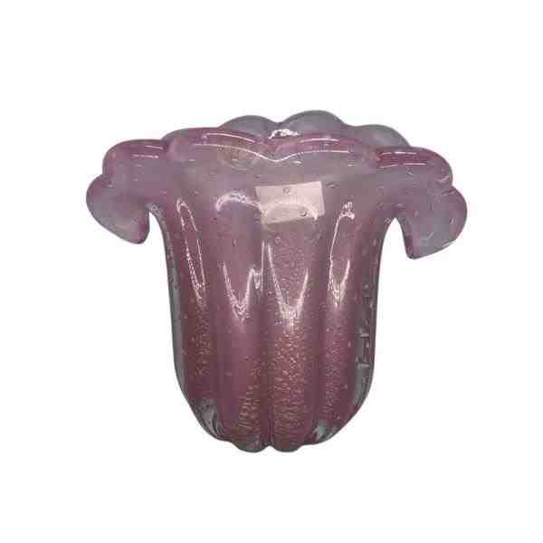 VASO LEQUE P ROSA CHICLETE C/ OURO