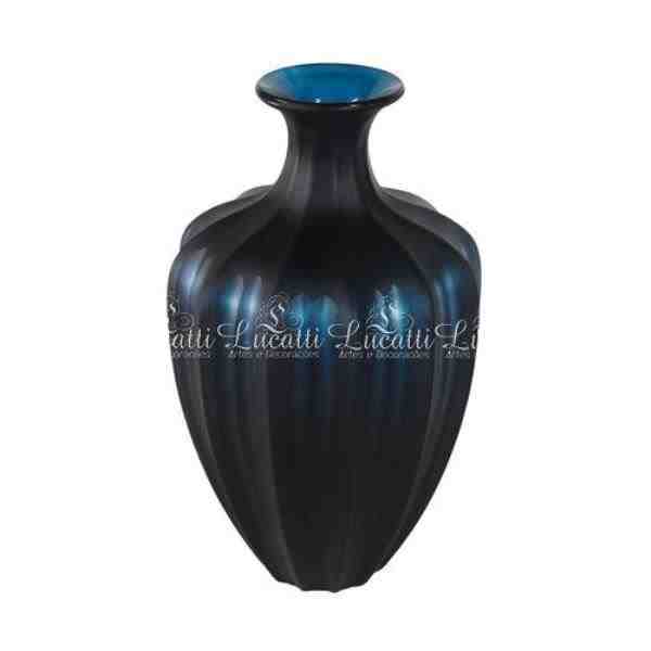 VASO M DECOR VIDRO AZUL