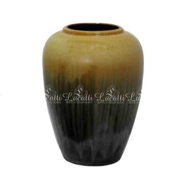 VASO DECOR CERAM AMARELO/ PRETO