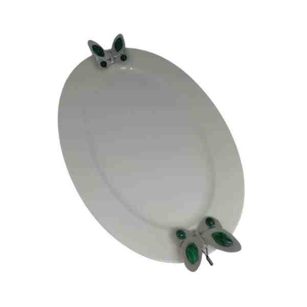 TRAVESSA OVAL GRANDE GREEN BUTTERFLY