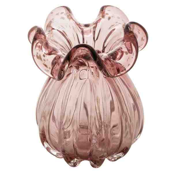 VASO VIDRO ITALY PURPURA E ROSE 13X17CM