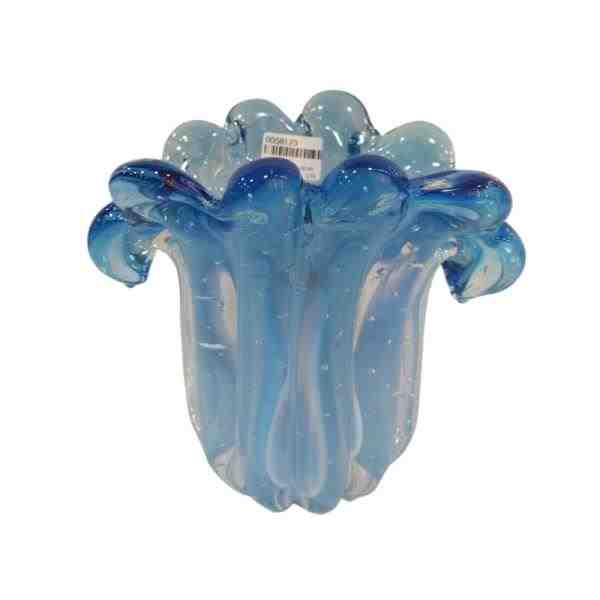 VASO LEQUE P DEGRADE AZUL ACQUA S/ OURO
