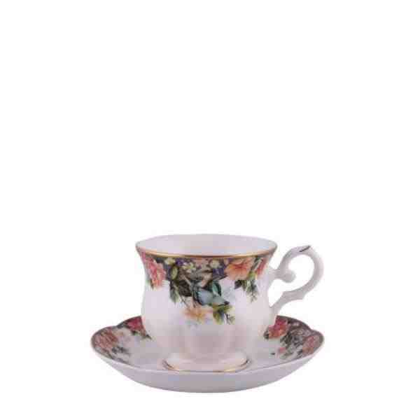 XICARA/PIRES CHA TROPICAL PARADISE 210ML / 14 5 CM PORCELANA CX C/ 6