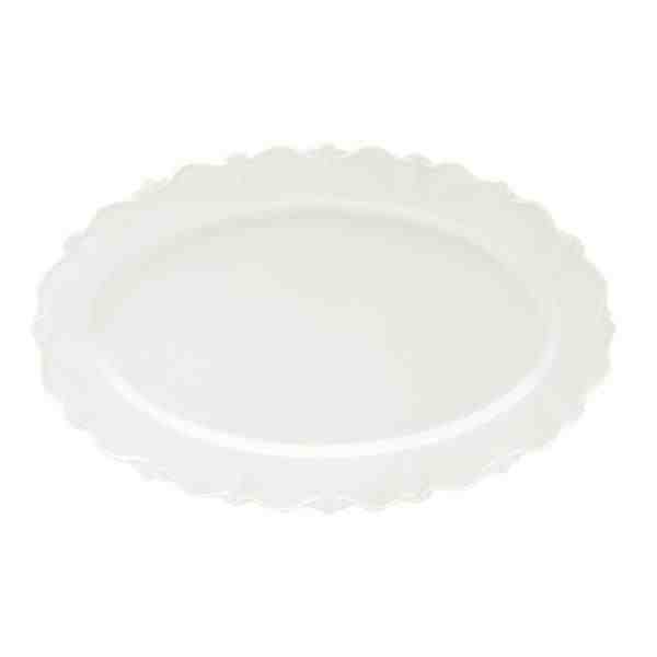 TRAVESSA PORC OVAL FANCY BRANCO 36X23X3CM
