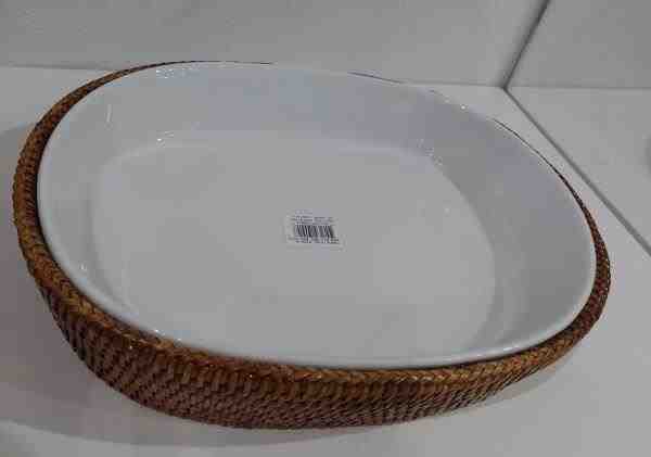 TRAVESSA PORC OVAL 30X23 SUP RATTAN MAYA