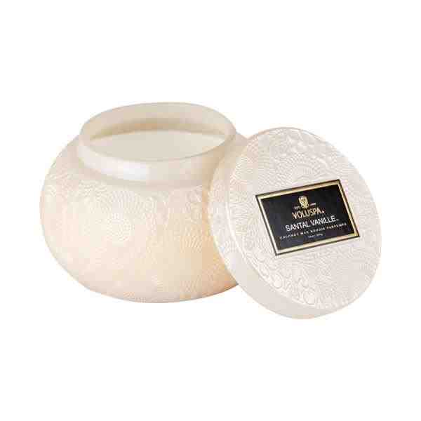 VELA POTE VIDRO CHAWAN 50H SANTAL VANILLE