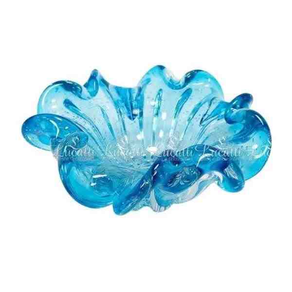 VASO DECOR VIDRO AZUL CLARO