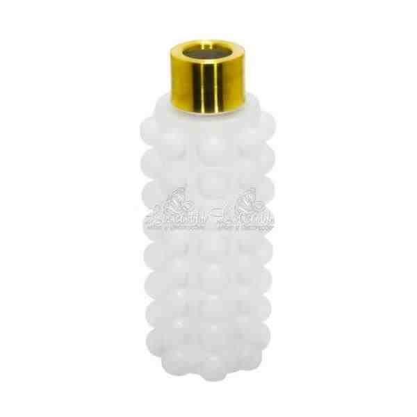 VASO DECOR VIDRO BRANCO E METAL