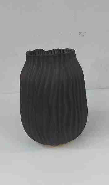 VASO DECOR VIDRO PRETO P