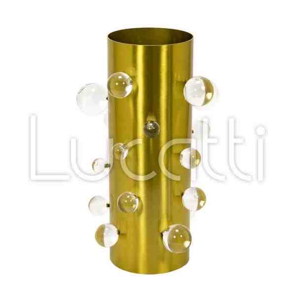 VASO DECORATIVO EM METAL E CRISTAL P