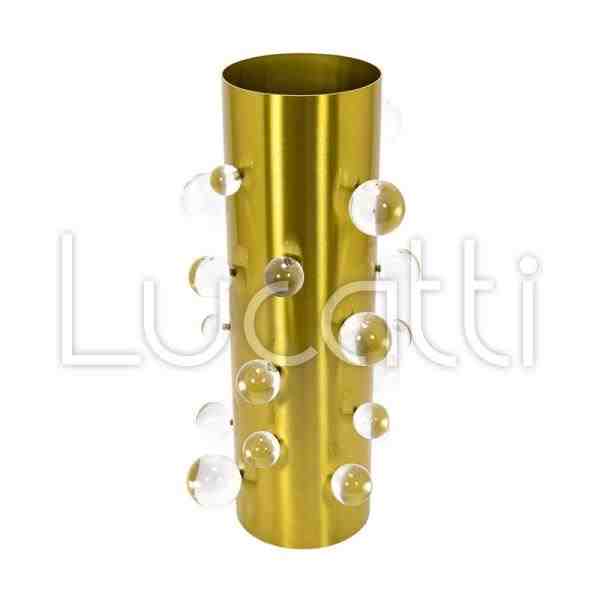 VASO DECORATIVO EM METAL E CRISTAL G