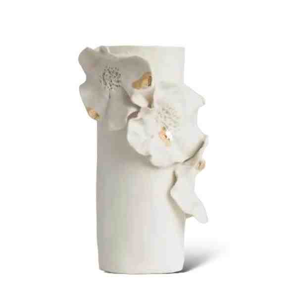 VASO P PORC COM FLORES  E OURO GIVERNY GOLD