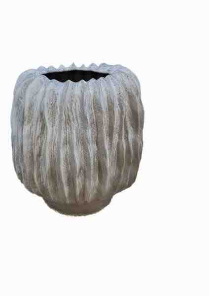 VASO DECOR EM CERAMICA BRANCO.