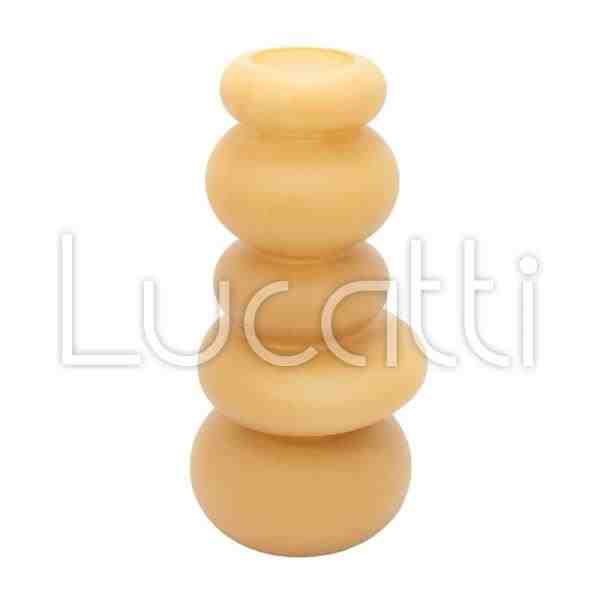 VASO DECOR VIDRO AMARELO FOSCO