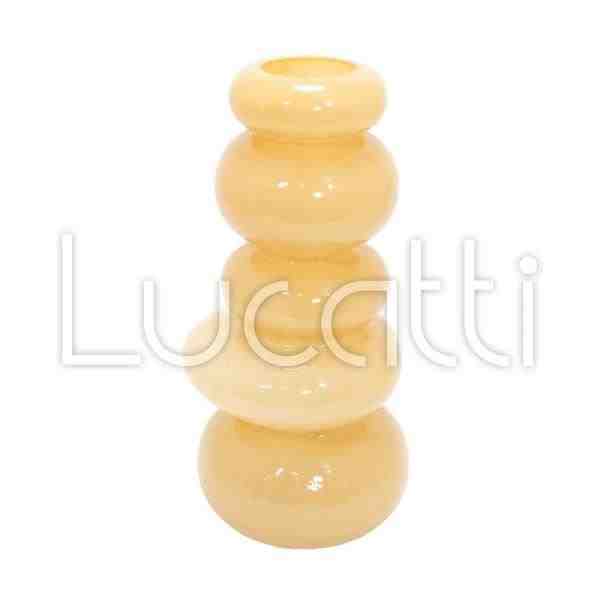 VASO DECOR VIDRO AMARELO