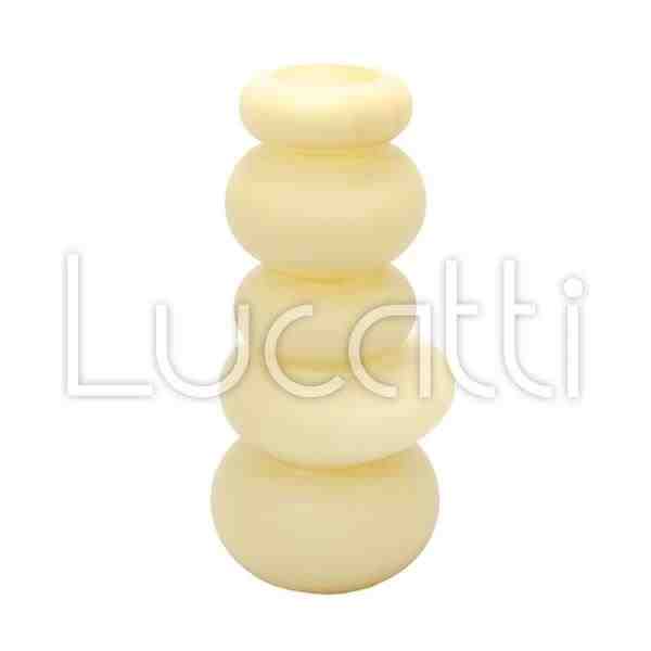 VASO DECOR VIDRO CREME FOSCO