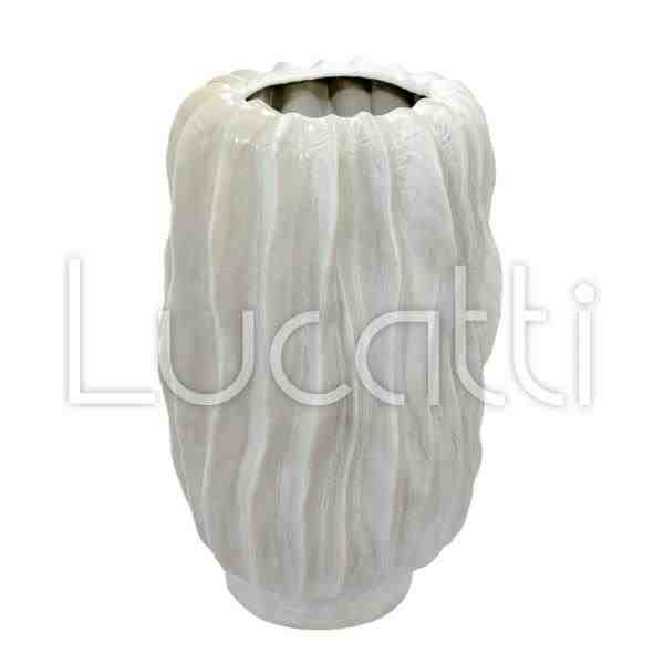 VASO DECOR EM CERAMICA BRANCO