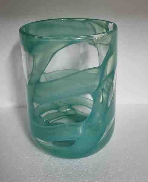 VASO TURQUESA MALDIVAS VIDRO