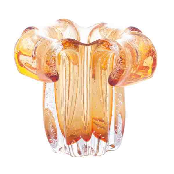 VASO VIDRO ITALY AMBAR 14X13CM