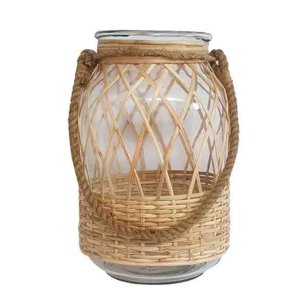 VASO BAHAMA VIDRO REV FIBRA SINT D21,5XA30CM
