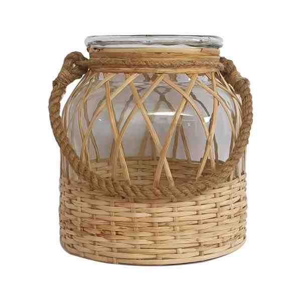 VASO BAHAMA VIDRO REV FIBRA SINT D21,5XA23CM