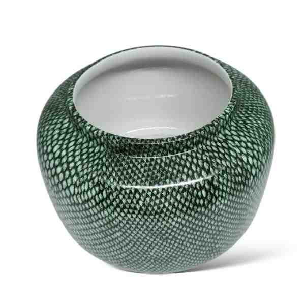 VASO EM CERAMICA VERDE ESTAMPA PELE DE COBRA G