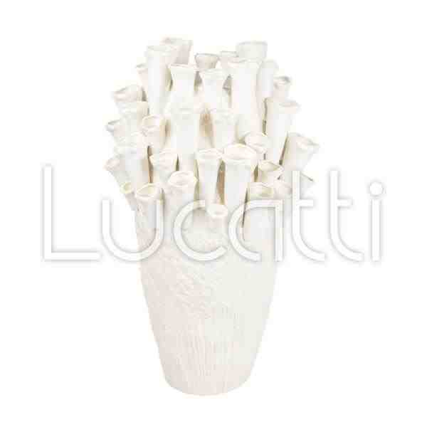 VASO DECOR EM CERAMICA BRANCO G