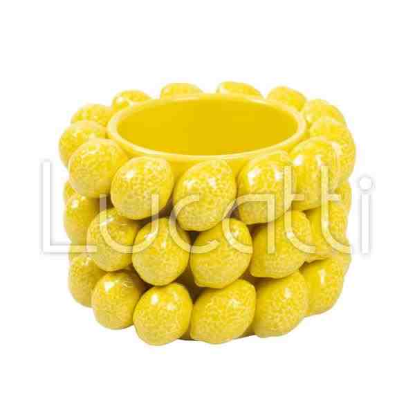 VASO EM CERAMICA LIMÕES SICILIANO AMARELO