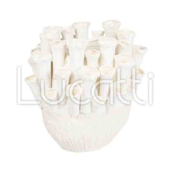 VASO DECOR EM CERAMICA BRANCO P
