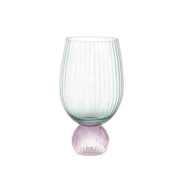 TAÇAS DE VINHO TINTO COLORS 390ML VERDE COM ROSA