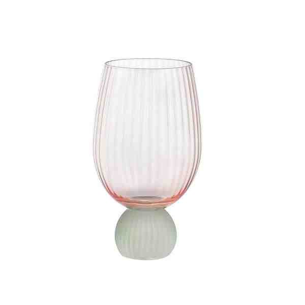 TAÇAS VINHO COLORS 390ML LARANJA COM VERDE