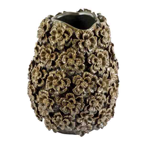VASO RIVIERA MARROM COM FLORES