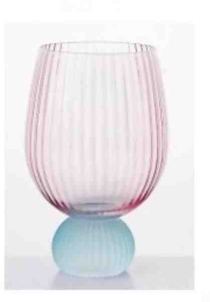 TAÇA DE VIDRO ROSA (NÃO UTILIZAR)
