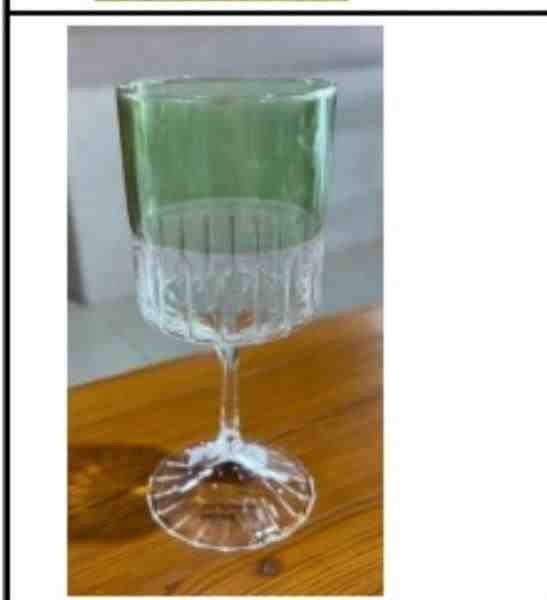 TAÇA DE VINHO TRANSPARENTE E VERDE 350 ML