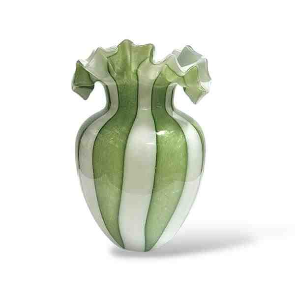 VASO MURANO ITALIA 28 VERDE BRANCO AMA6-HL182G