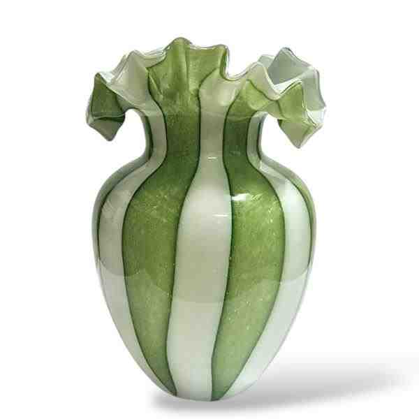 VASO MURANO ITALIA 17 VERDE BRANCO AMA6-HL121G