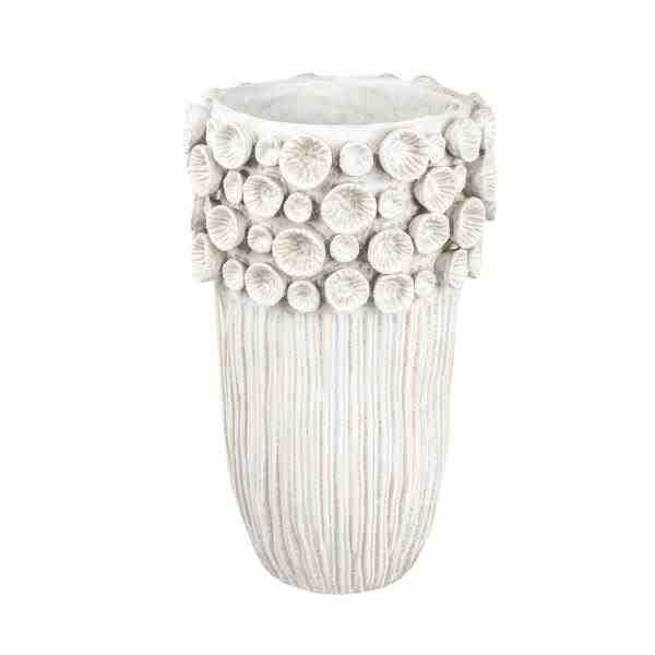 VASO DECOR EM CERAMICA BRANCO G