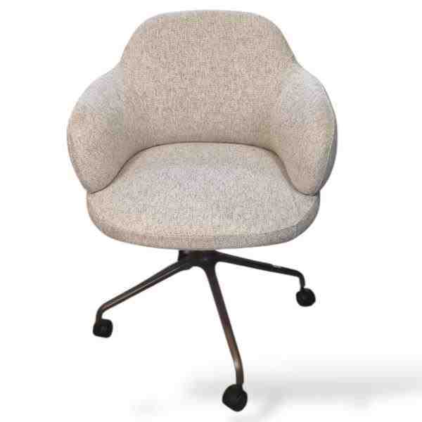 CADEIRA GIORNATTA OFFICE BASE GIRATORIA ALUMINIO BASE METALIZADA CAPUCCINO FOSCO